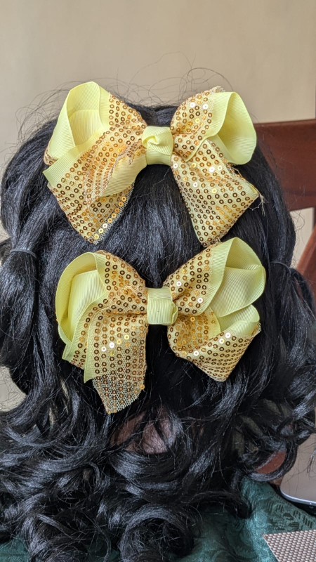 yellow- sequin Bows